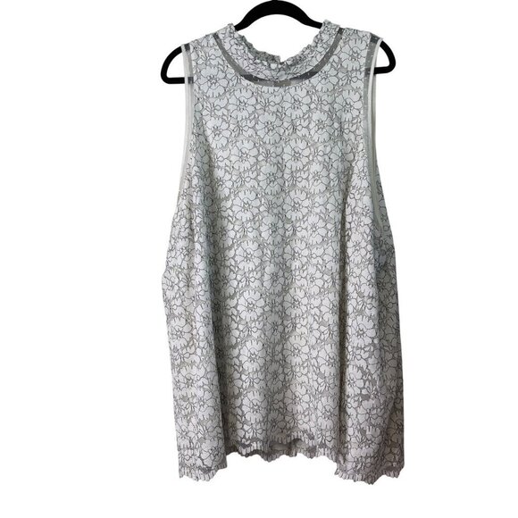 Torrid Women's Feminine White Lace Mock Neck Blouse With Sheer Paneling Size 5x - Picture 2 of 12